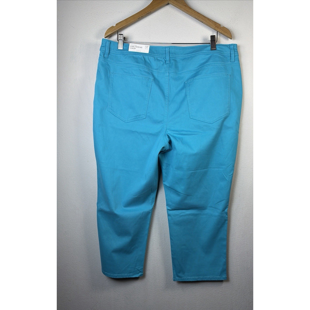 Chico's petite 16 XL Platinum Girlfriend Turquoise blue crop beach Pants NWT - Picture 6 of 10